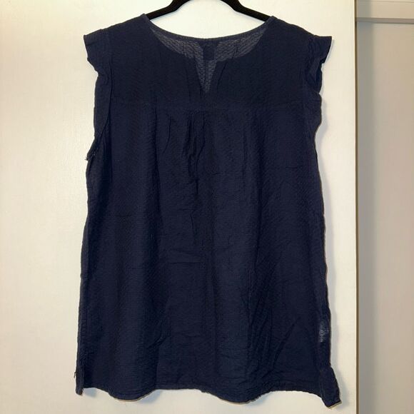 Eddie Bauer Women’s Navy Blue Embroidered Pattern Shirt XL EUC - Picture 4 of 9